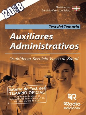 cover image of Auxiliares Administrativos. Osakidetza-Servicio Vasco de Salud. Test del Temario